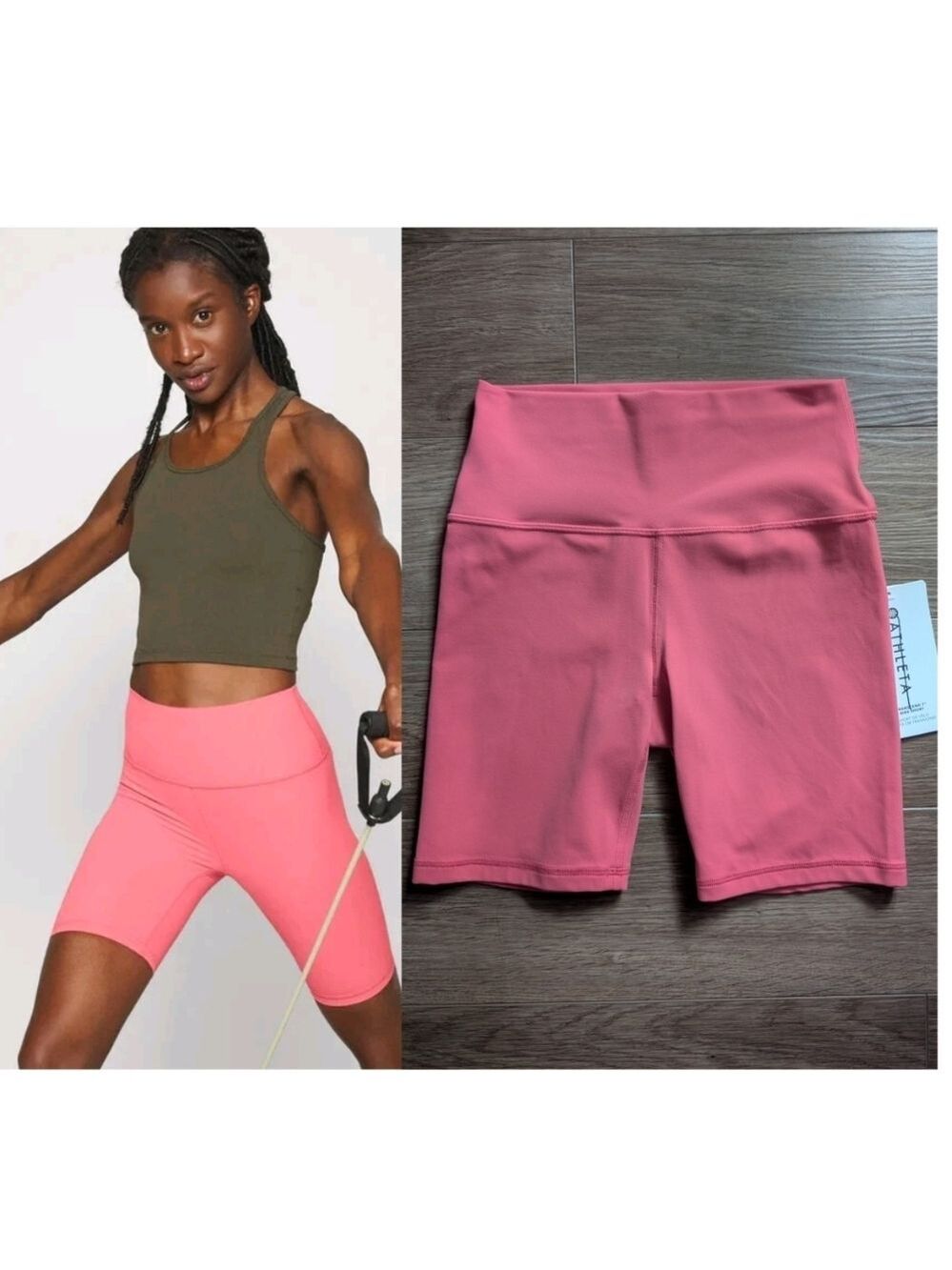 Athleta | Transcend High Rise 7" Short In Coral Petal
